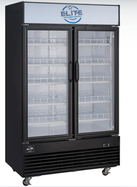 2 door glass door freezer