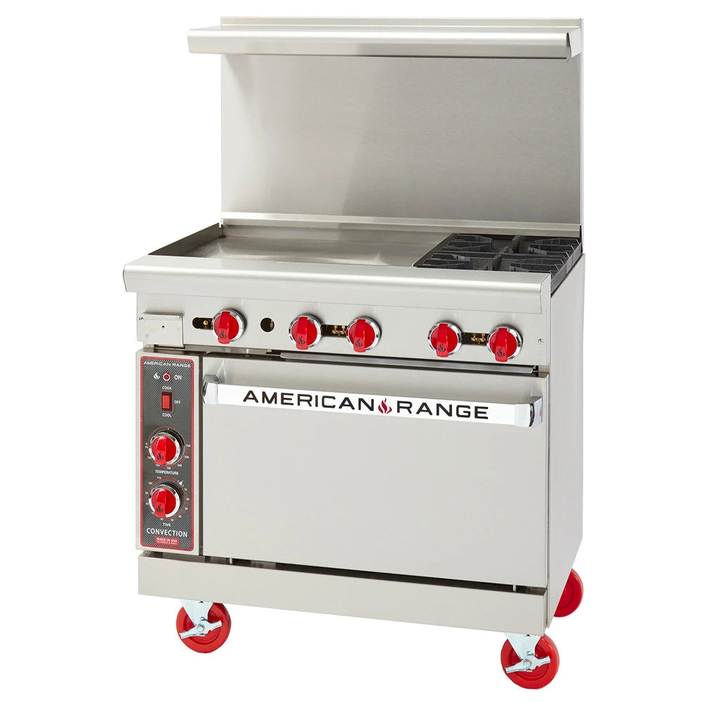 American Range AR-24G-2B 36" 2 Burner Gas Range w/ 24" Griddle & Standard Oven