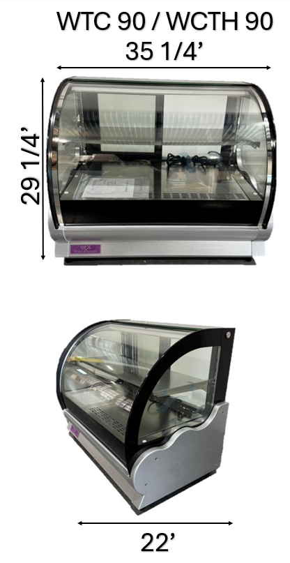 Chef AAA WTC-90 35"W Curved Glass Countertop Refrigerated Display Case