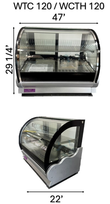 Chef AAA WTC-120 47"W Curved Glass Countertop Refrigerated Display Case