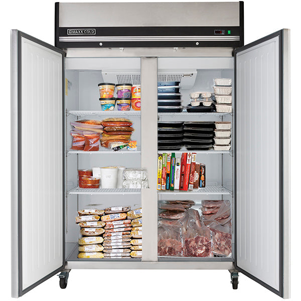 Maxx Cold - MXCF-49FDHC Double Door Reach-In Freezer, Top Mount, 49 cu. ft., Energy Star, in Stainless Steel