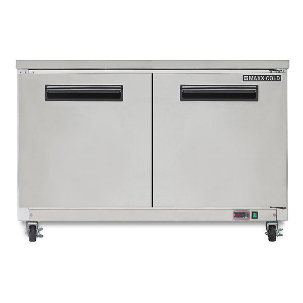 Maxx Cold - MXCF60UHC Double Door Undercounter Freezer, 15.5 cu. ft. Storage Capacity, in Stainless Steel