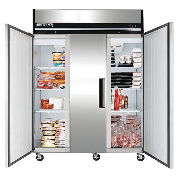 Maxx Cold - MXCF-72FDHC Triple Door Reach-in Freezer, Top Mount, 72 cu. ft. Storage Capacity, in Stainless Steel