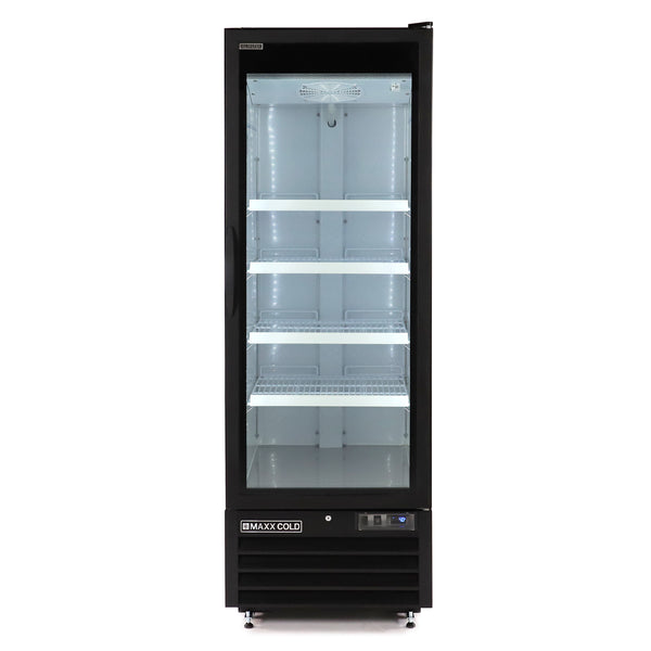 Maxx Cold - MXGDM-30RBHC Single Glass Door Merchandiser Refrigerator, Large Storage Capacity, 30 cu. ft., in Black