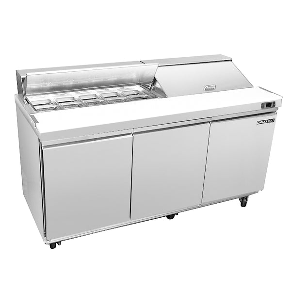 Maxx Cold - MXSR60SHC Three-Door Refrigerated Sandwich and Salad Prep Station, 17.83 cu. ft., in Stainless Steel