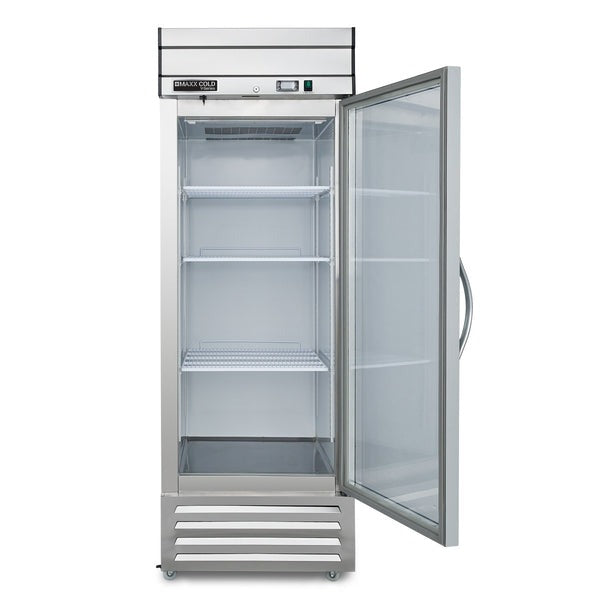 Maxx Cold - MVR-23GDHC V-Series 1 Glass Door Reach-In Refrigerator, Bottom Mount, in Stainless Steel