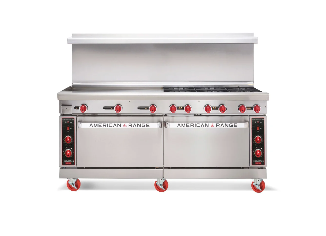 American Range AR-36G-6B 72" 6 Burner Gas Range w/ 36" Griddle & 2 Standard Ovens