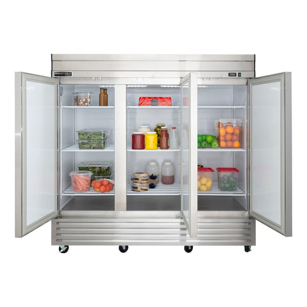 Maxx Cold - MVR-72FDHC V-Series 3 Door Reach-In Refrigerator, Bottom Mount, in Stainless Steel