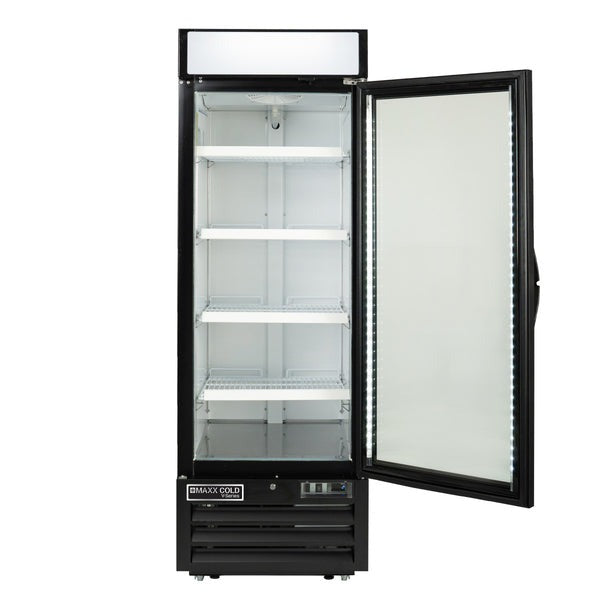 Maxx Cold - MVMR23B V-Series Single Glass Door Merchandiser Refrigerator, in Black