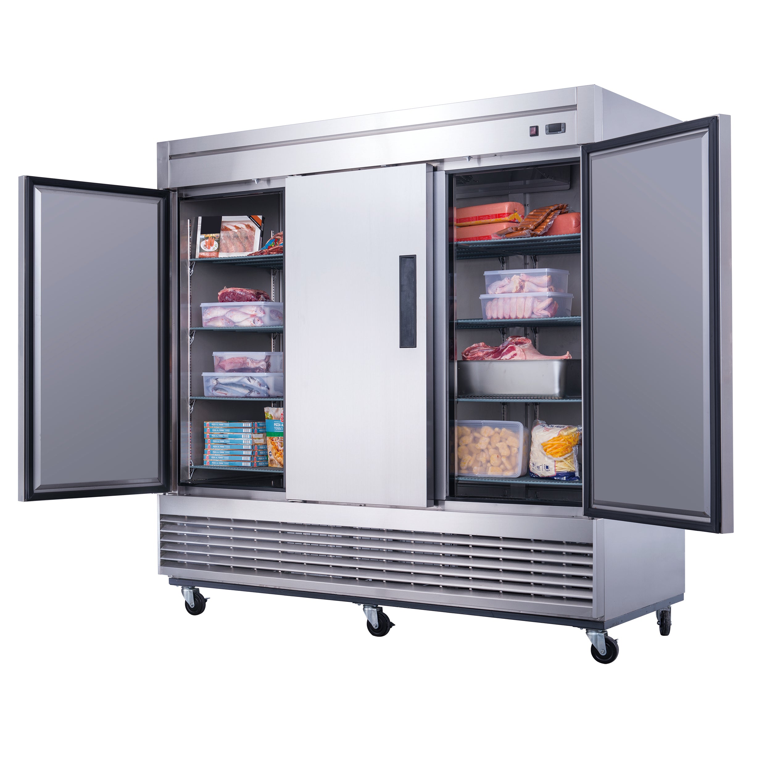 Chef AAA - T83R Commercial 83" Reach-In Refrigerator 3 Solid Door Stainless Steel 64 cu.ft.