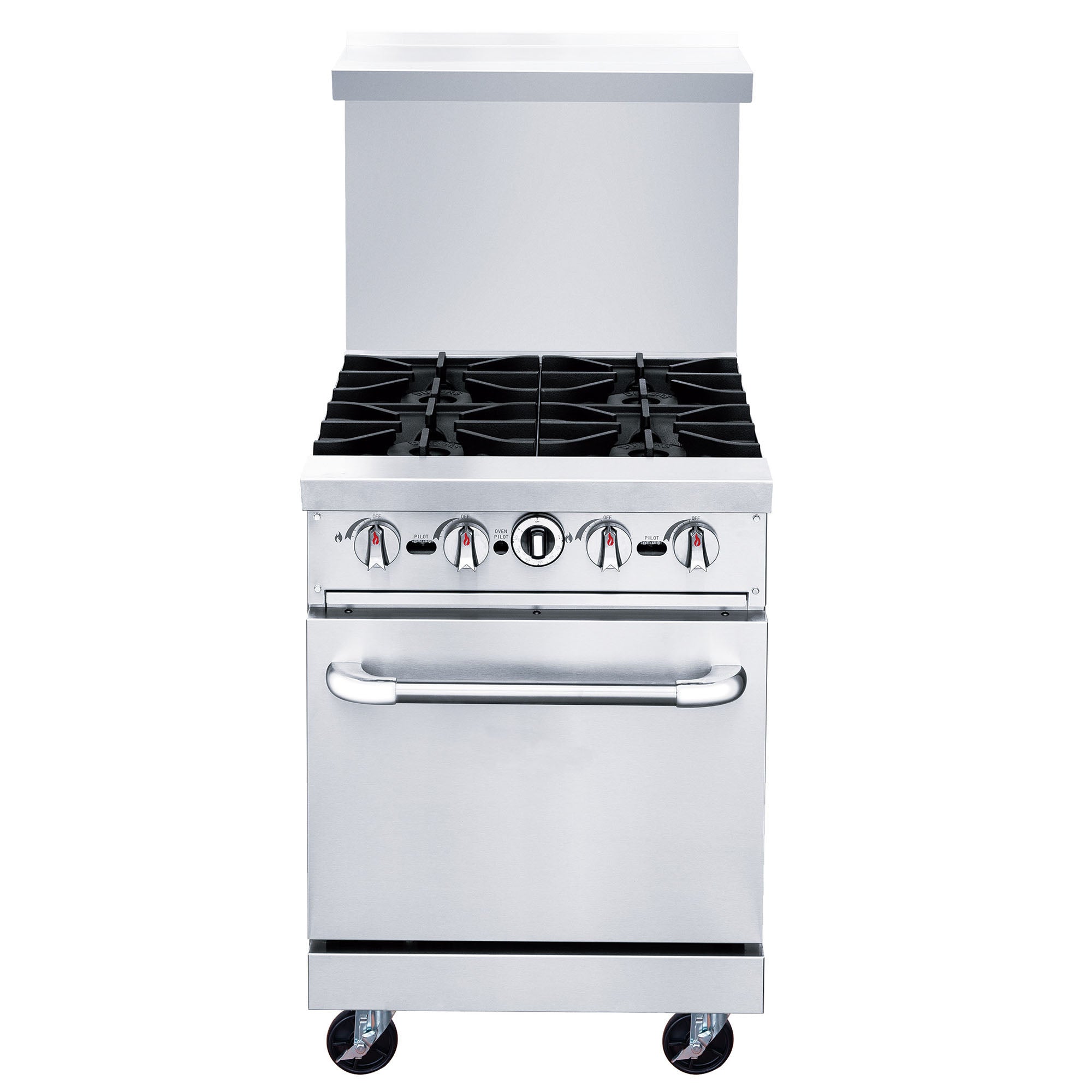 Chef AAA - TCR24-4B Commercial 24" Oven Range Four Open Burners Natural Gas