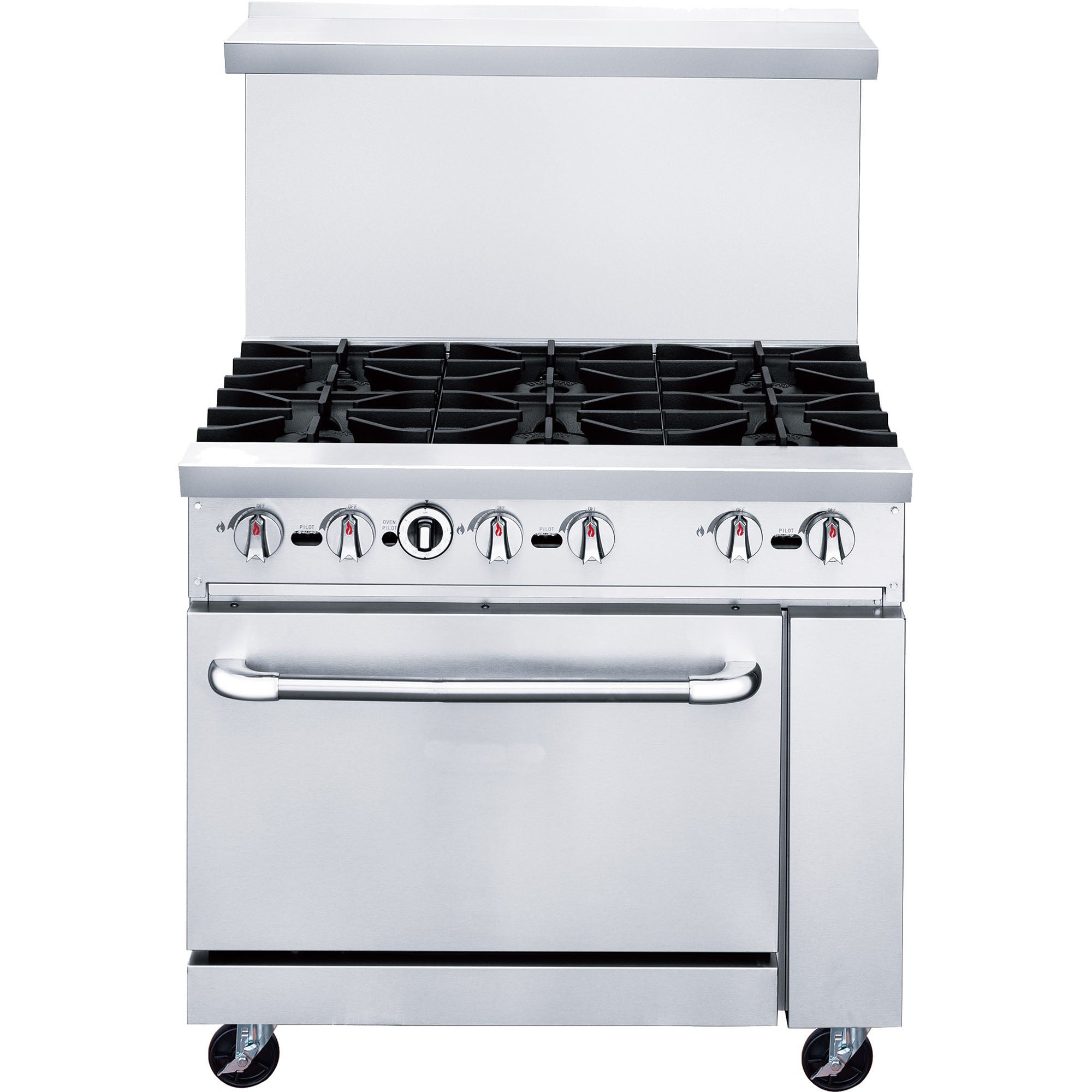 Chef AAA - TCR36-6B Commercial 36" Oven Range Six Open Burner Natural Gas