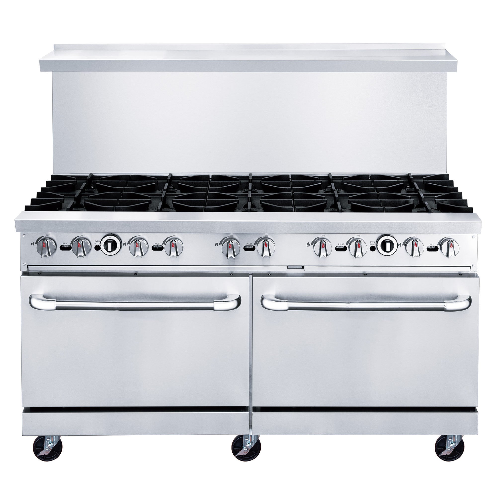 Chef AAA - TCR60-10B Commercial 60" Oven Range Ten Open Burner Natural Gas