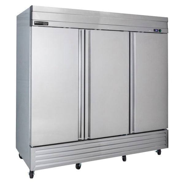 Maxx Cold - MVR-72FDHC V-Series 3 Door Reach-In Refrigerator, Bottom Mount, in Stainless Steel