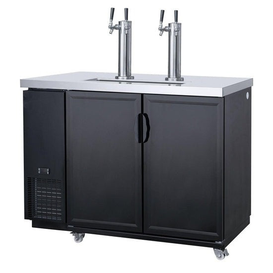 Chef AAA - TKB60-M2 60" Commercial Dual Tower 4 Tap Kegerator Beer Dispenser