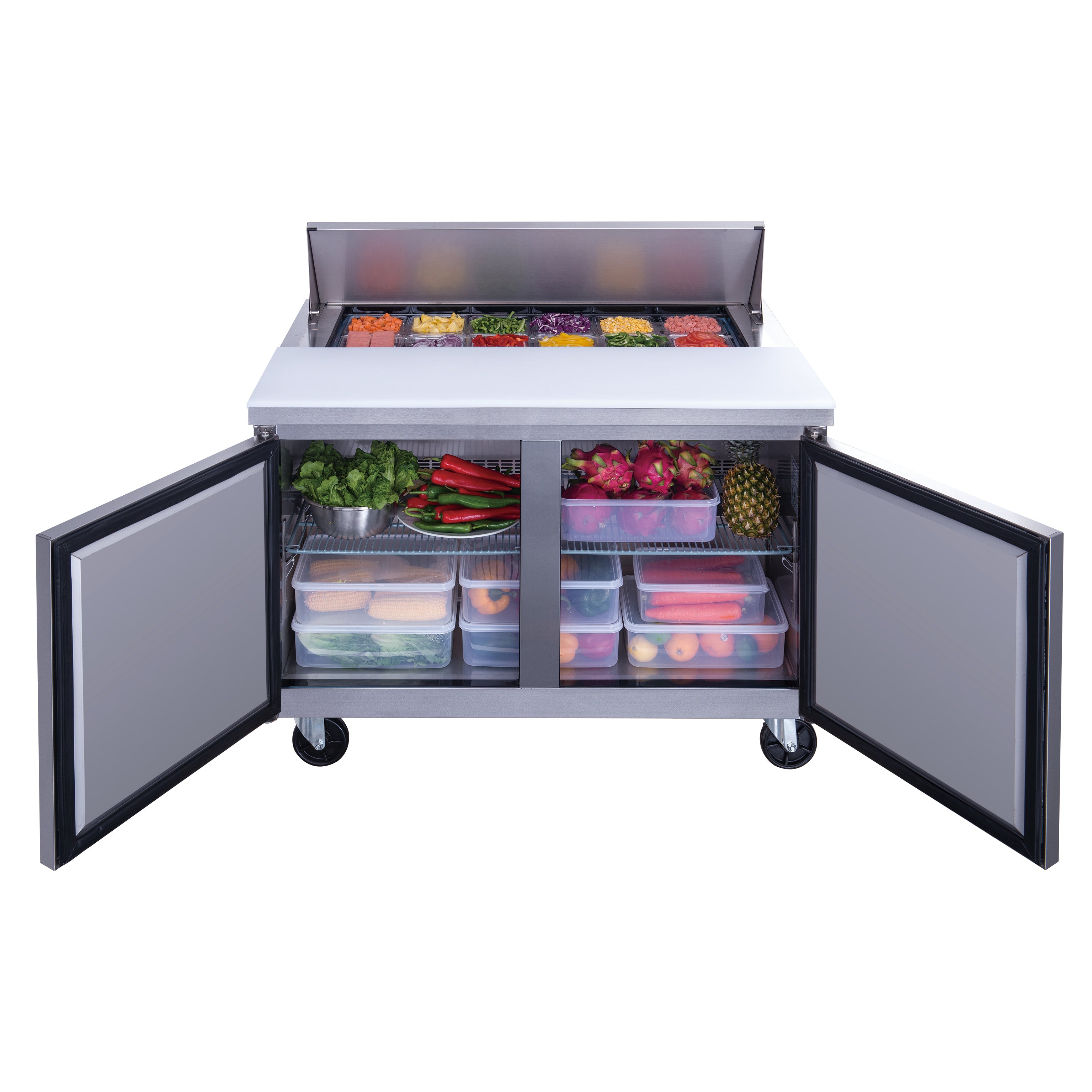 Chef AAA - TSP48 Commercial 48" 12 Pan Salad Sandwich Food Prep Table Refrigerator 11.4cu.ft.