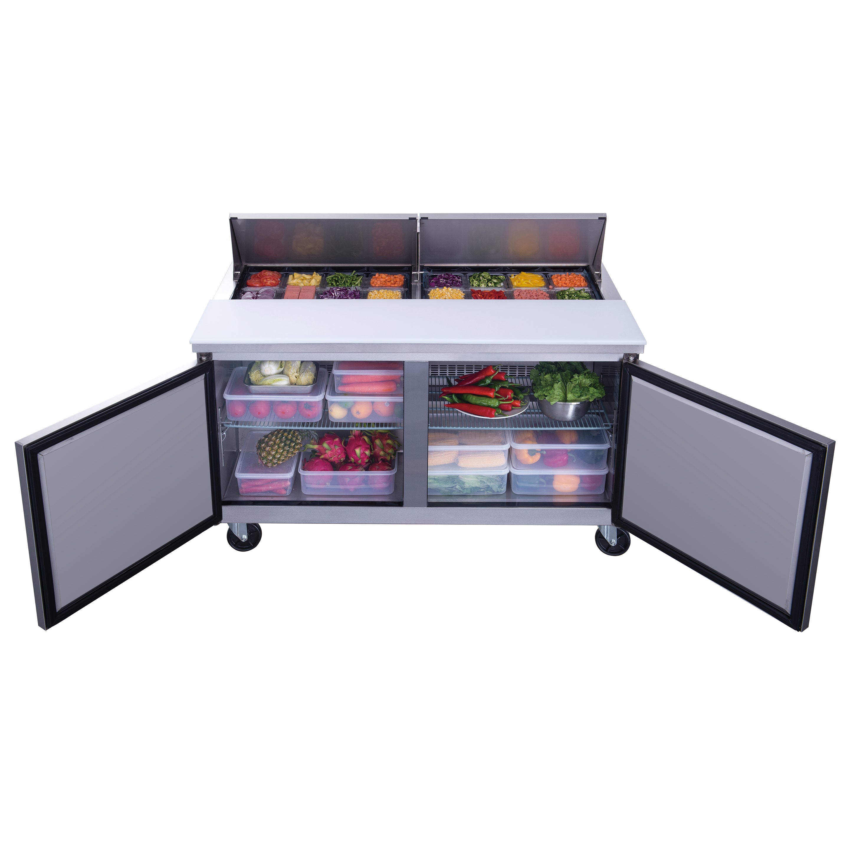 Chef AAA - TSP60 Commercial 60" 16 Pan Salad Sandwich Food Prep Table Refrigerator