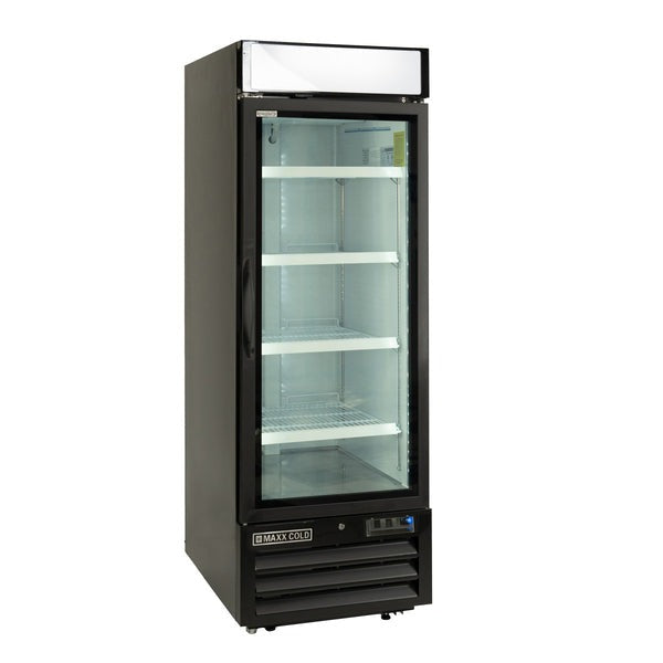 Maxx Cold - MVMR23B V-Series Single Glass Door Merchandiser Refrigerator, in Black