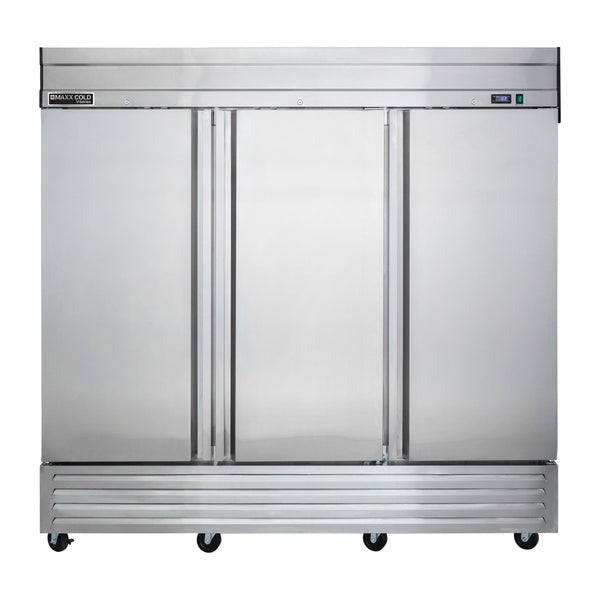 Maxx Cold - MVR-72FDHC V-Series 3 Door Reach-In Refrigerator, Bottom Mount, in Stainless Steel