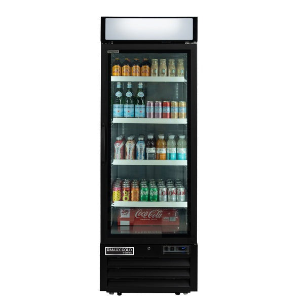 Maxx Cold - MVMR23B V-Series Single Glass Door Merchandiser Refrigerator, in Black