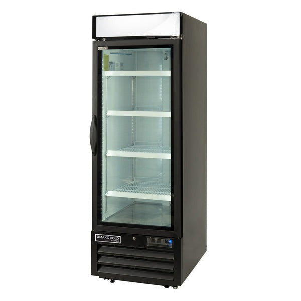 Maxx Cold - MVMR23B V-Series Single Glass Door Merchandiser Refrigerator, in Black