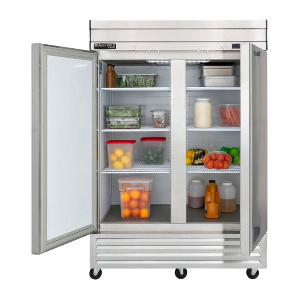 Maxx Cold - MVR-49FDHC V-Series 2 Door Reach-In Refrigerator, Bottom Mount, in Stainless Steel