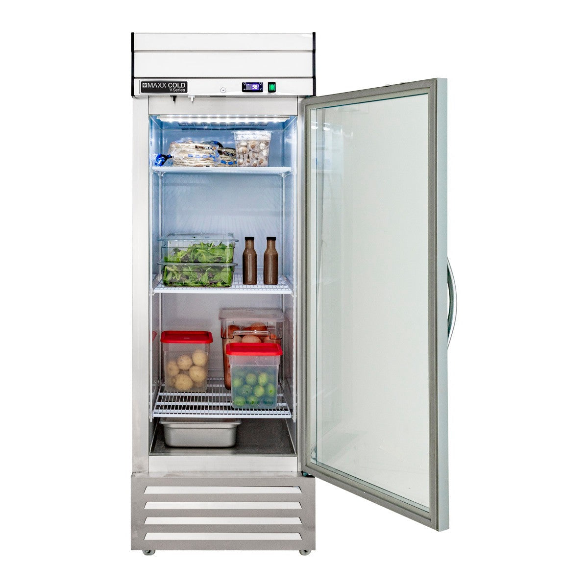 Maxx Cold - MVR-23FDHC V-Series 1 Door Reach-In Refrigerator, Bottom Mount, in Stainless Steel