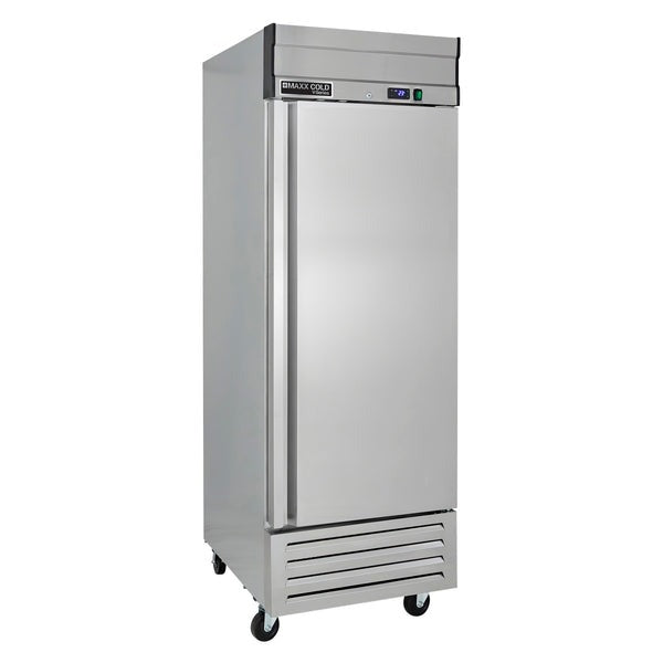 Maxx Cold - MVR-23FDHC V-Series 1 Door Reach-In Refrigerator, Bottom Mount, in Stainless Steel