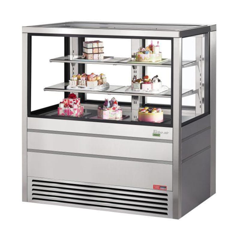 Turbo Air TCGBF-50S-N 49 5/8" Full Service Bakery Display Case w/ Straight Glass - (3) Levels, 220v/1ph