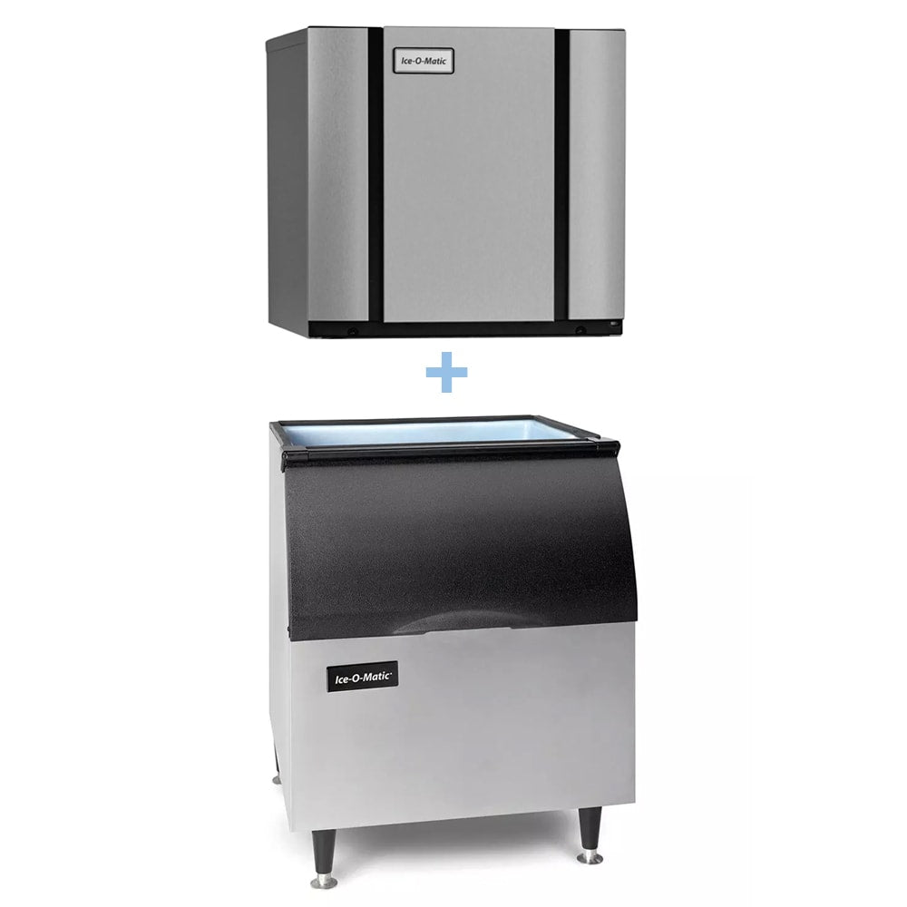 Ice-O-Matic - CIM0320HA/B40PS Commercial 313 lb Half Cube Ice Maker w/ Bin - 344 lb Storage, Air Cooled, 115v