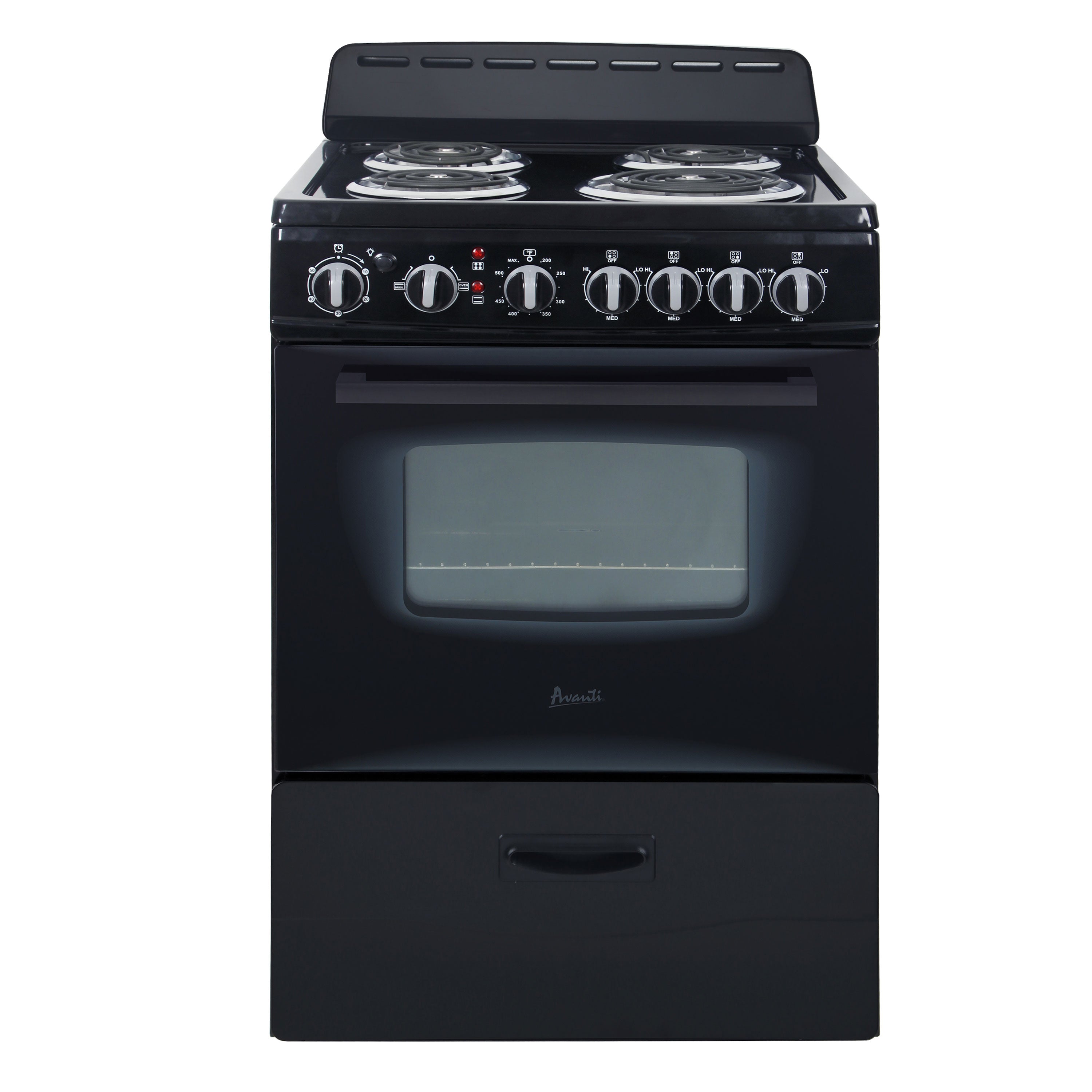 Avanti - ERU240P1B, Avanti 24" Electric Range Oven with Framed Glass Door, in Black