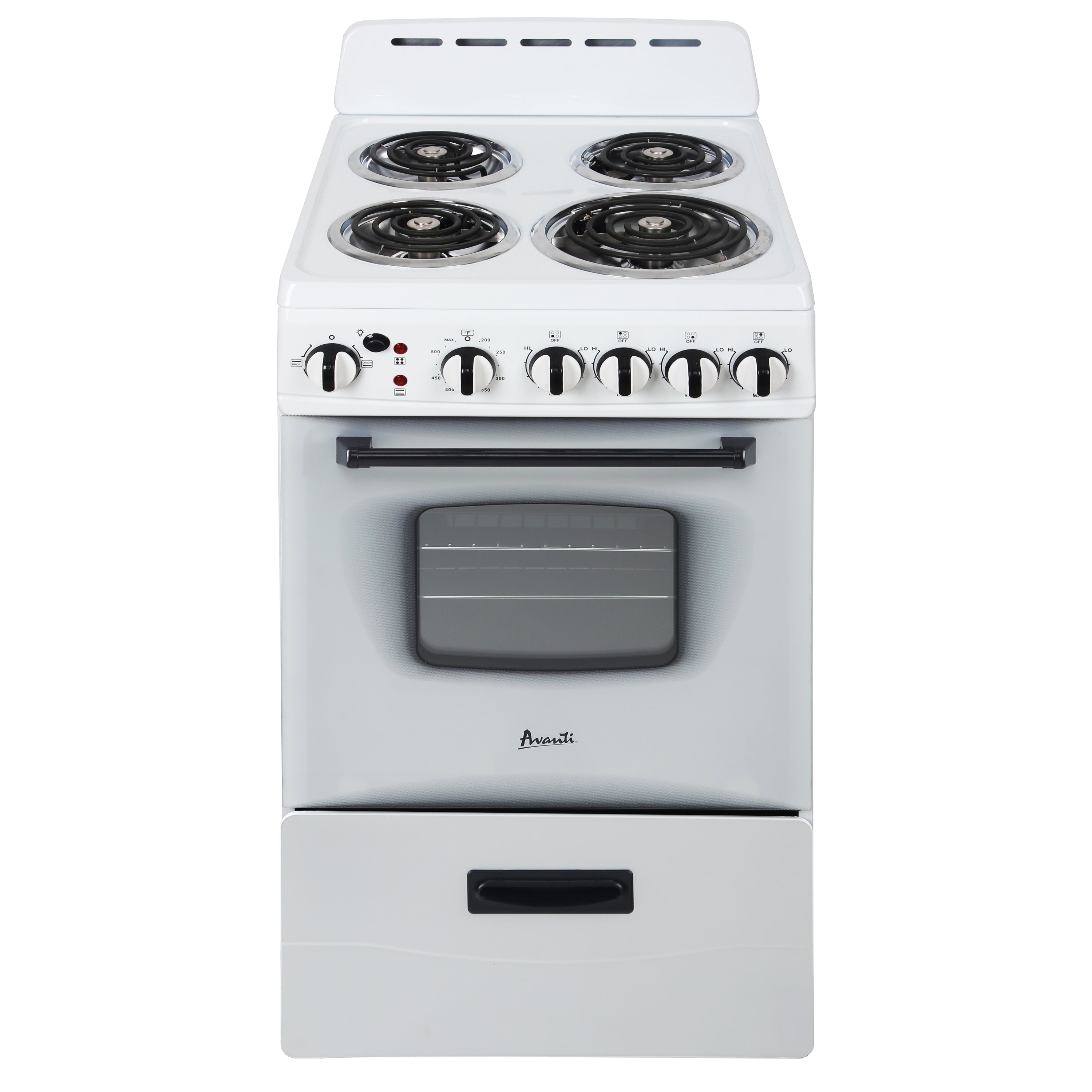 Avanti - ERU200P0W, Avanti 20" Electric Range Oven with Framed Glass Door, in White