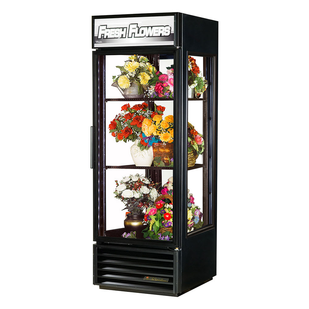 True G4SM-23FC-HC~TSL01 1 Section Floral Cooler w/ Swinging Door, Black, 115v