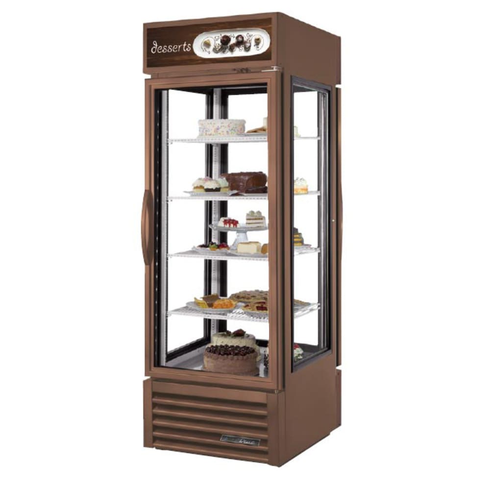 True G4SM-23PT-HC~TSL01 28" Full Service Bakery Case w/ Straight Glass - (5) Levels, Copper, 115v