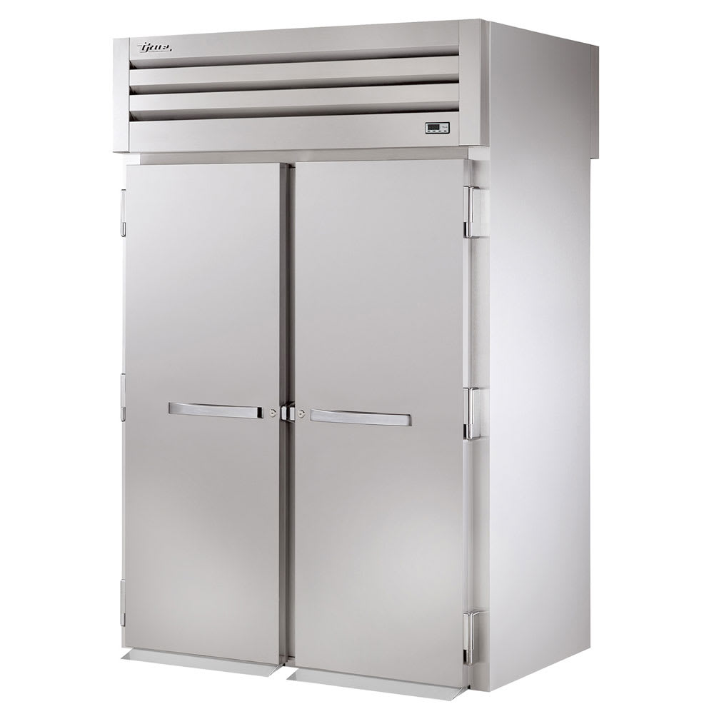 True STR2RRT-2S-2S, Commercial 68" Two Section Roll Thru Refrigerator, (2) Left/Right Hinge Solid Doors, 115v