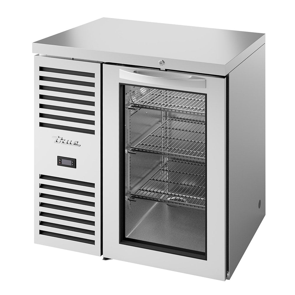 True TBR32-RISZ1-L-S-G-1 32" Bar Refrigerator - 1 Swinging Glass Door, Stainless, 115v