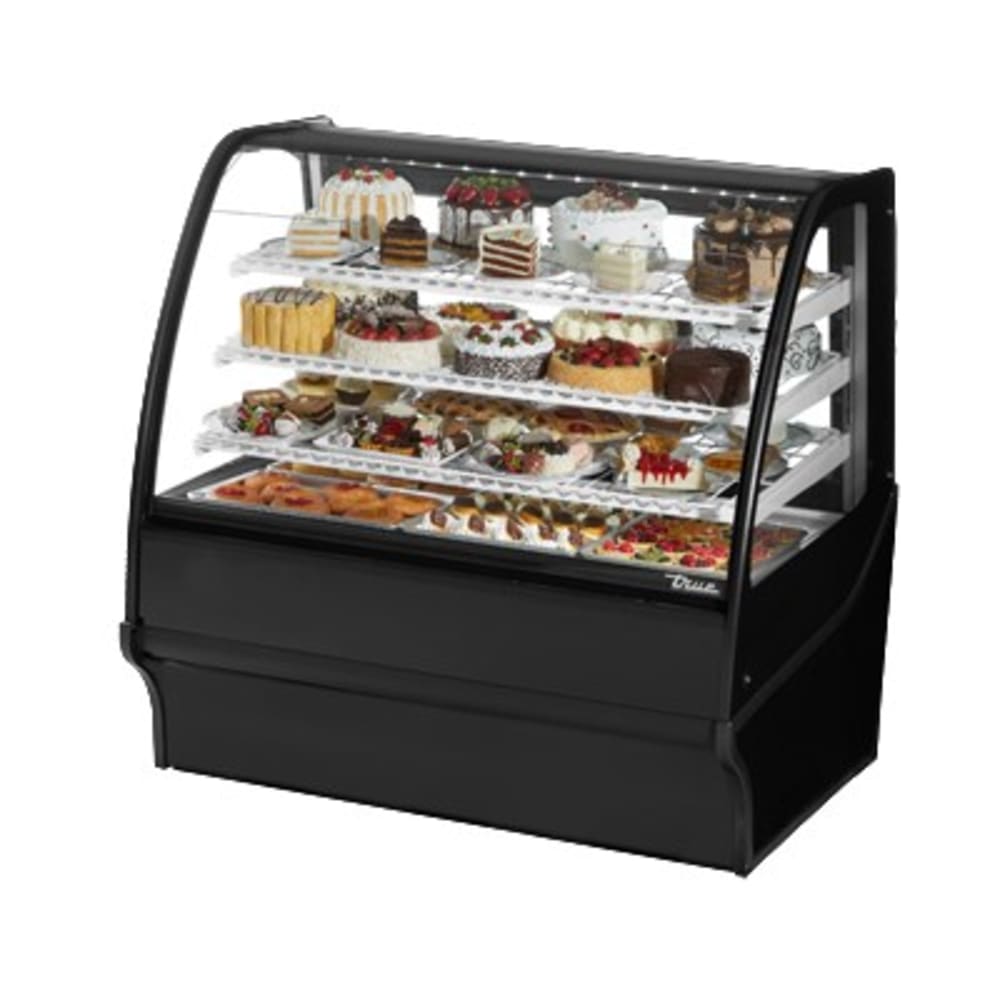 True TDM-R-48-GE/GE-S-S 48 1/4" Full Service Bakery Case w/ Curved Glass - (4) Levels, 115v