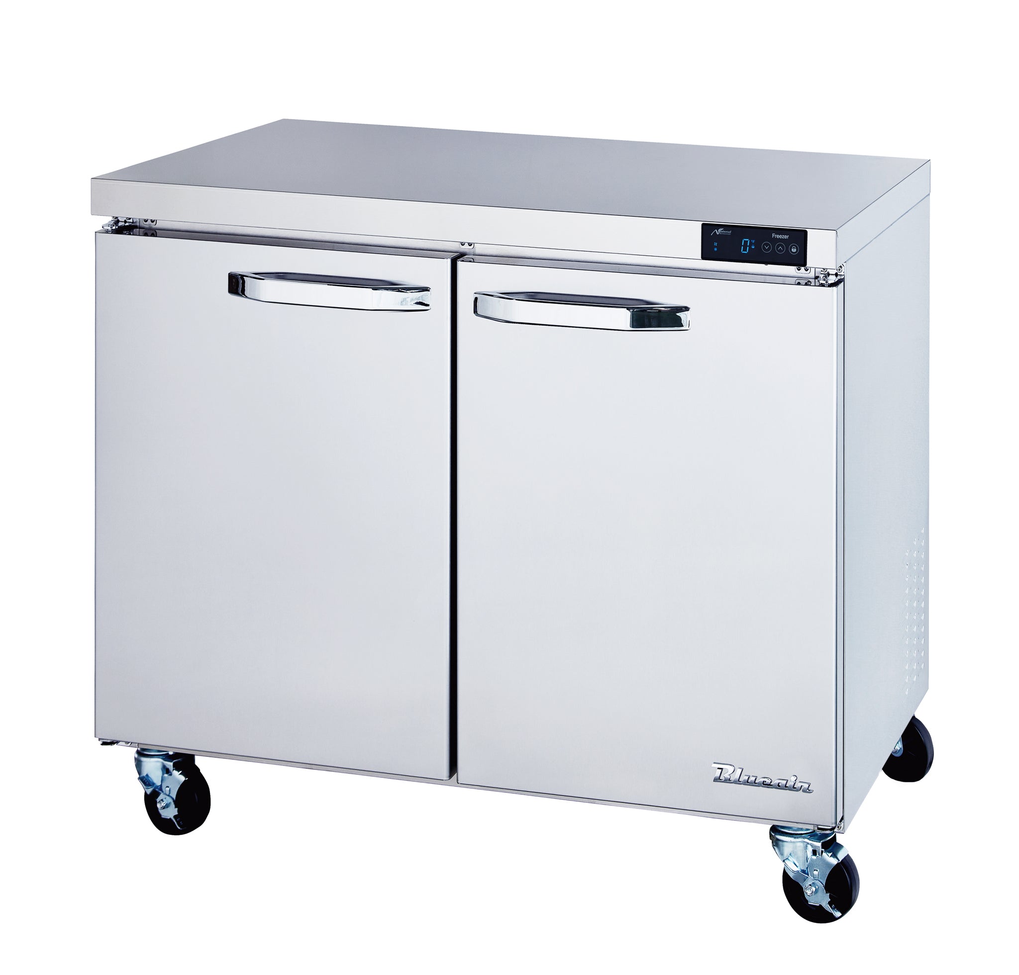 Blue Air - BLUF36-HC, 2 Doors All Stainless Undercounter Freezer - 36" wide, 9.2 cu/ft., R-290 Refrigerant