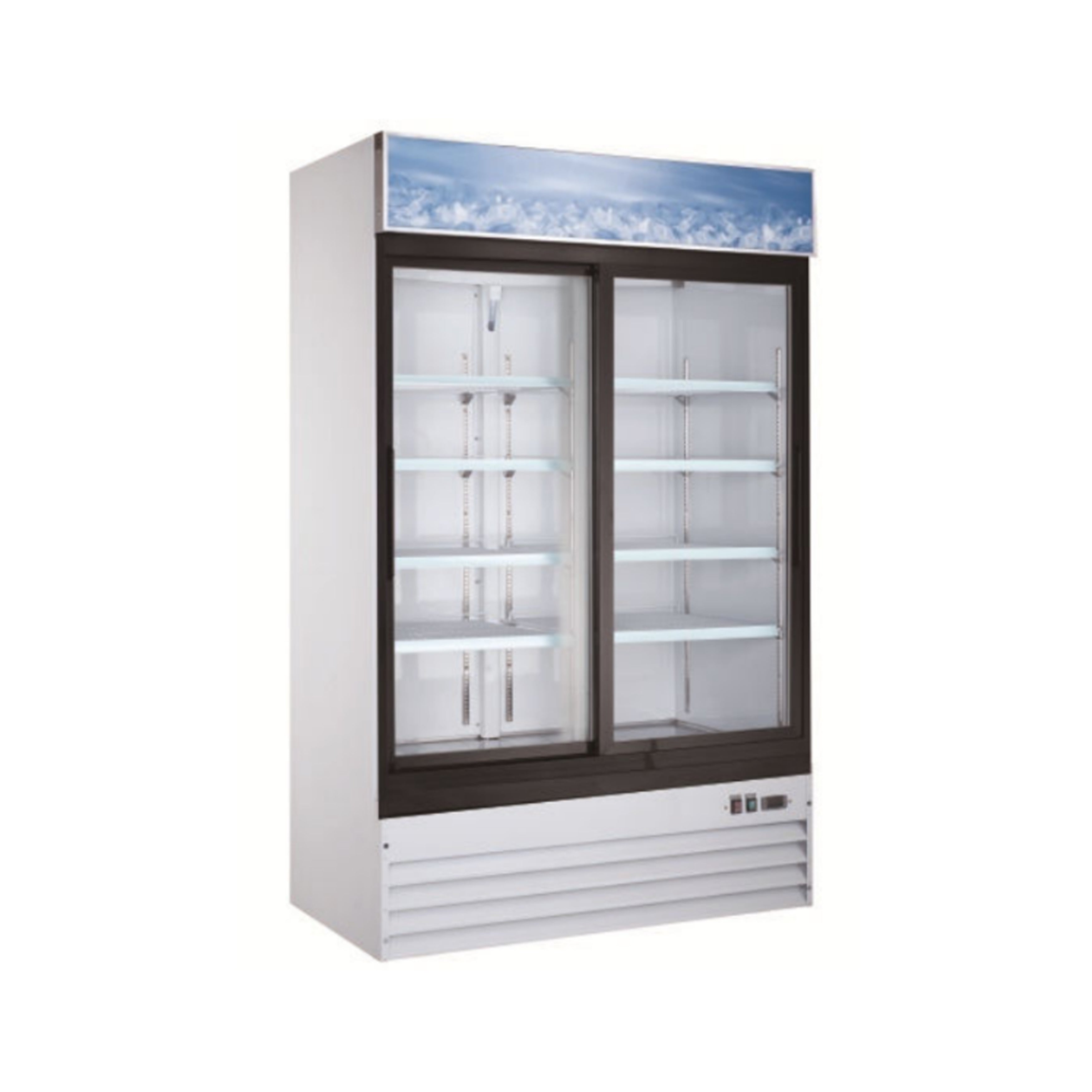 Chef AAA - G1.2YBM2F-HC, Commercial 53" 2 Glass Door Merchandiser Refrigerator 45cu.ft.