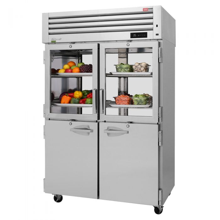 Turbo Air - PRO-50R-GSH-PT-N, Commercial 51" 8 Half Door Pass-Thru Refrigerator PRO Series 2 Section 53.47cu. ft