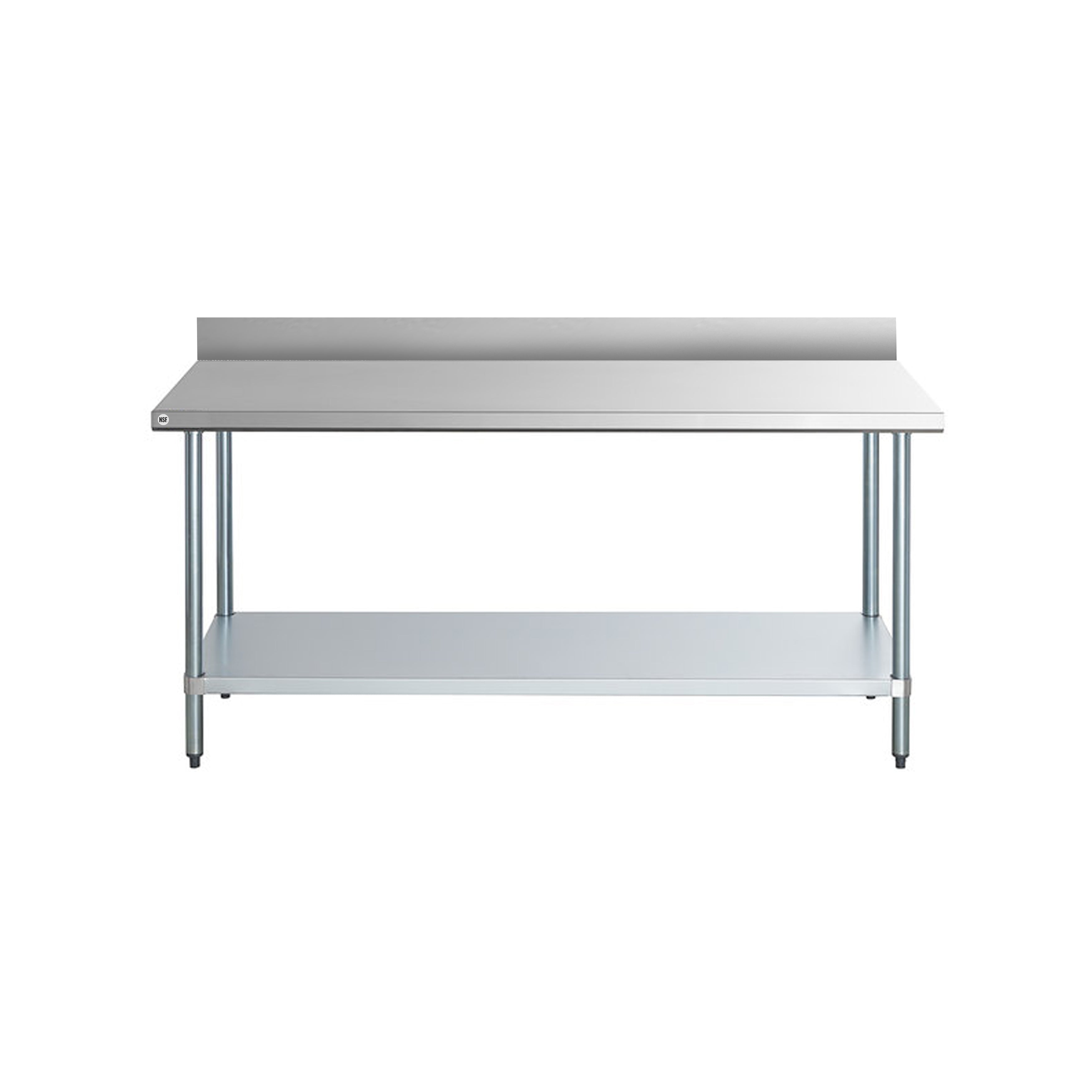 Omcan - 22092, Commercial 30" x 96" Stainless Steel Kitchen Work Table with 4" BackSplash 1700lbs Light Duty