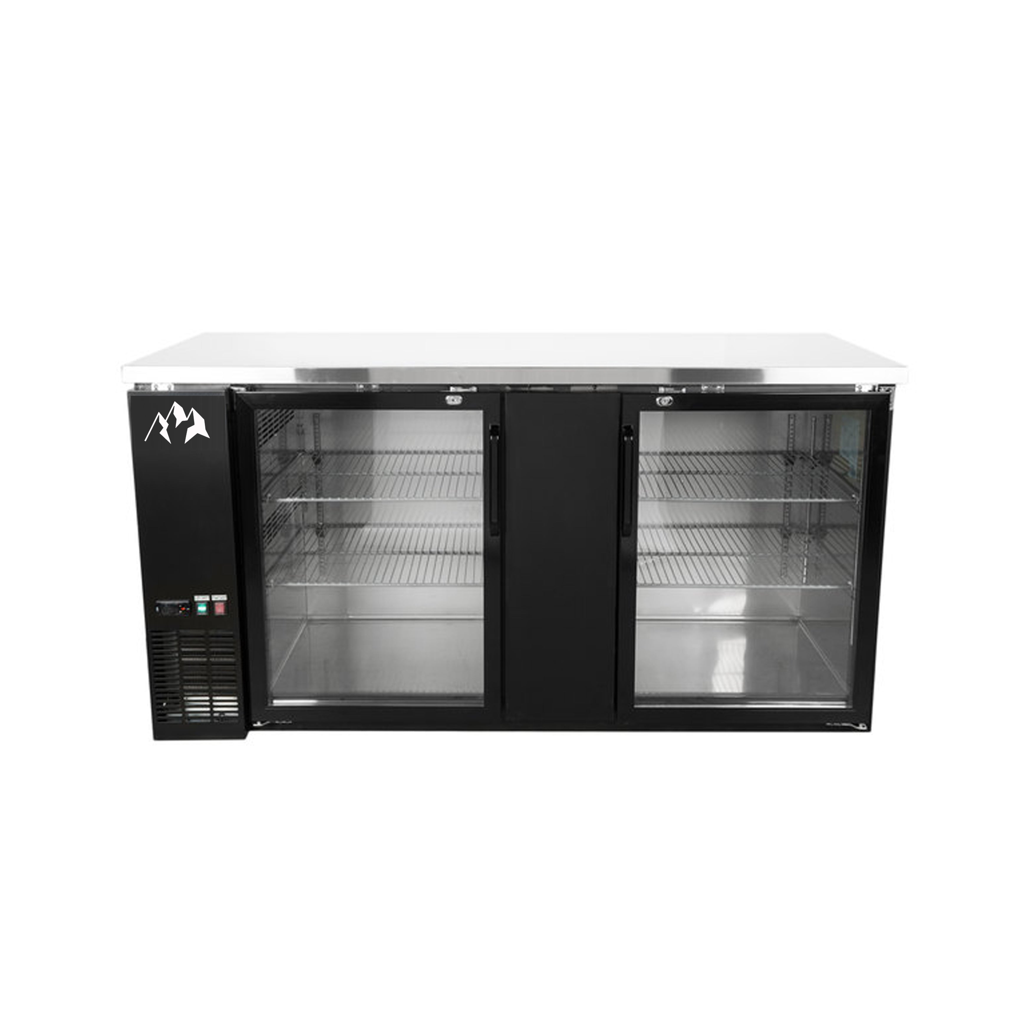 Chef AAA - UBB-3G-HC, Commercial 70" Glass Door Back Bar Refrigerator Black 23.3 Cu.ft.