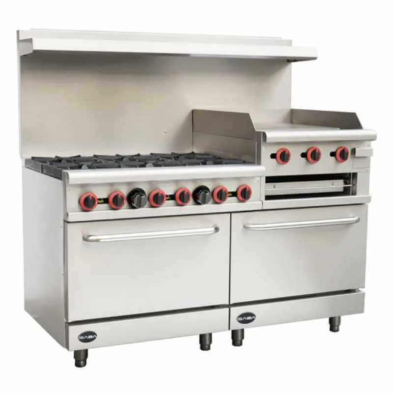 Gas Range Double Oven and Griddle and Broiler with 6 Burners GR60-GS24