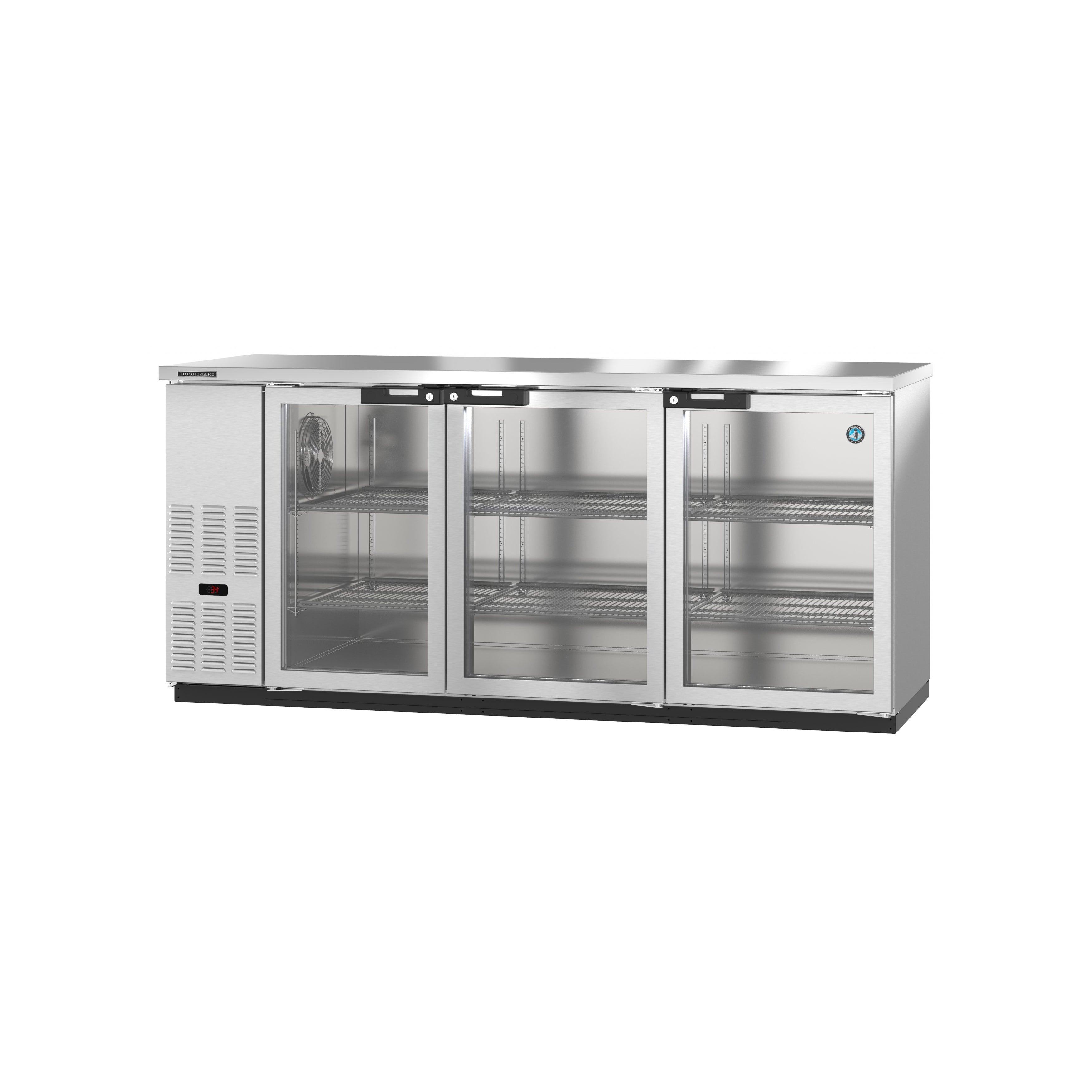 Hoshizaki - BB80-G-S, Commercial 80" Stainless Steel Glass Door Back Bar Refrigerator 26.74cu.ft.