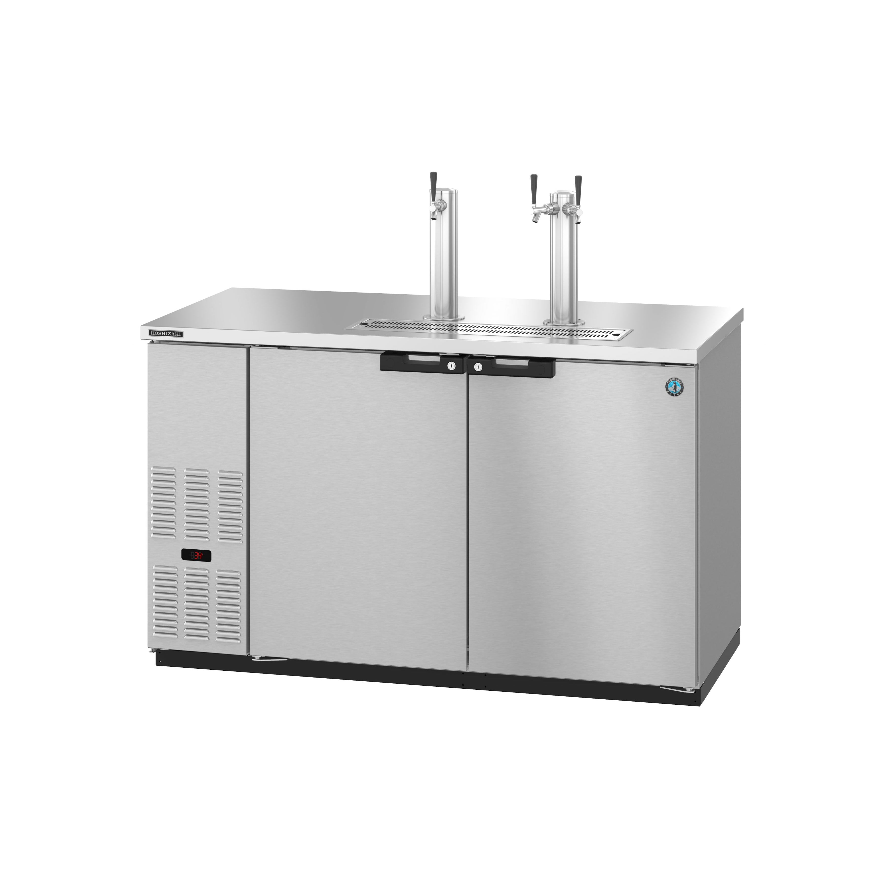 Hoshizaki - DD59-S, Commercial 59.5" Stainless Steel Single Double Tap Kegerator Beer Dispenser - (2) Half Keg Capacity 18.45cu.ft.