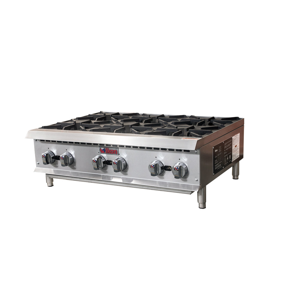 IKON - IHP-6-36, 36" Gas Hot Plates With 6 Burners 25,000 BTU Each