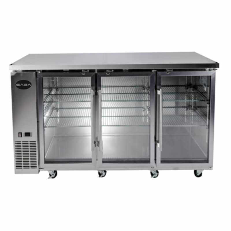 Saba - SBB-24-72GSS Commercial 72" Back Bar Refrigerator Cooler