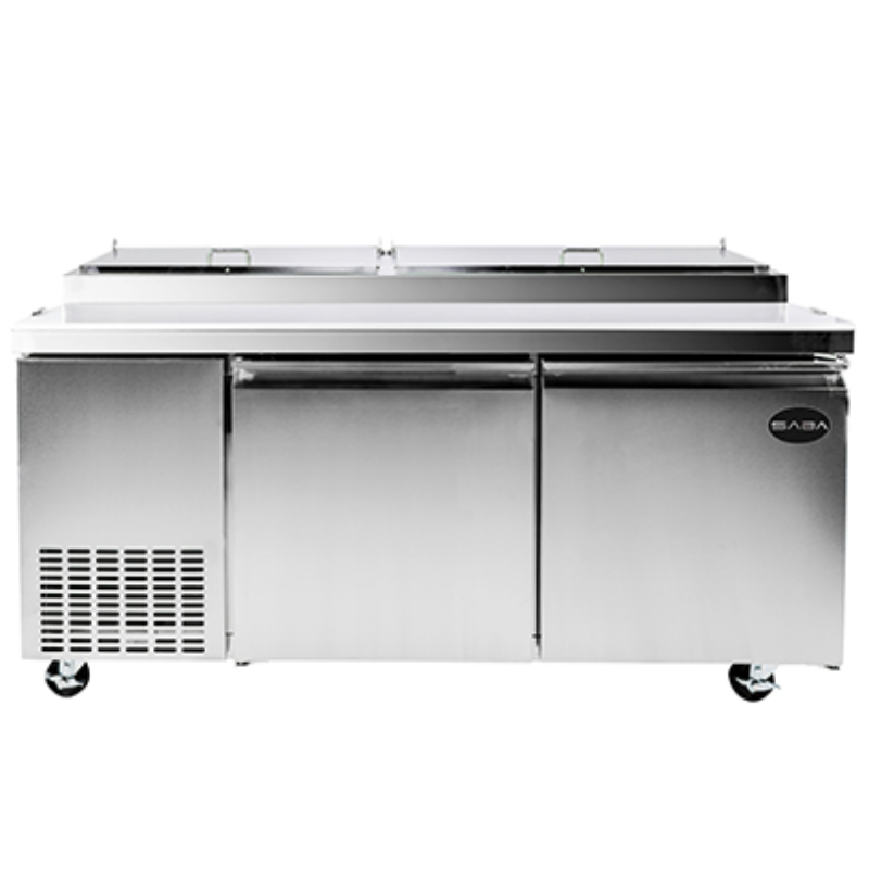 Saba - SPP-70-9 Commercial 70" 9 Pan Pizza Prep Table Refrigerator Cooler