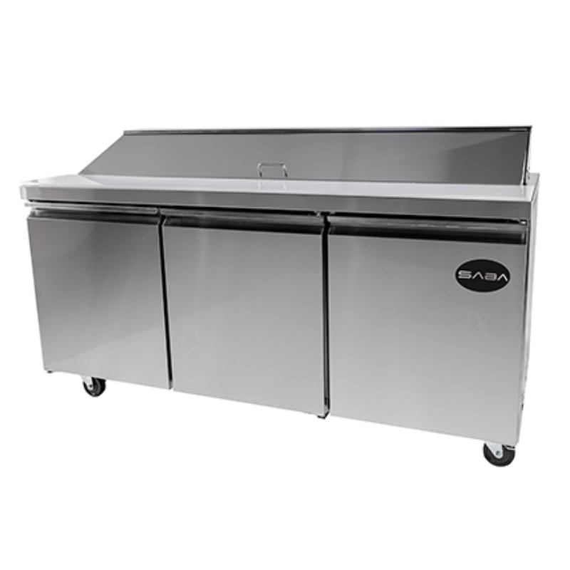 Saba - SPS-72-18 Commercial 70" 18 Pan Salad Sandwich Food Prep Table Refrigerator