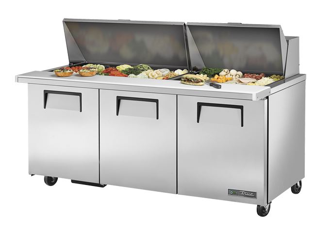 True TSSU-72-30M-B-ST-HC, Commercial 72" Sandwich/Salad Prep Table w/ Refrigerated Base